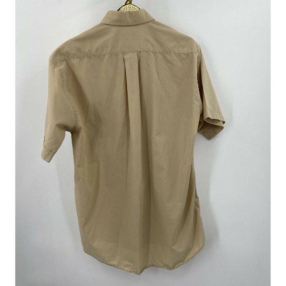 Friar Tuck Men's Priest Collar Button Front Shirt Tan Short Sleeve 15.5 - Picture 6 of 6
